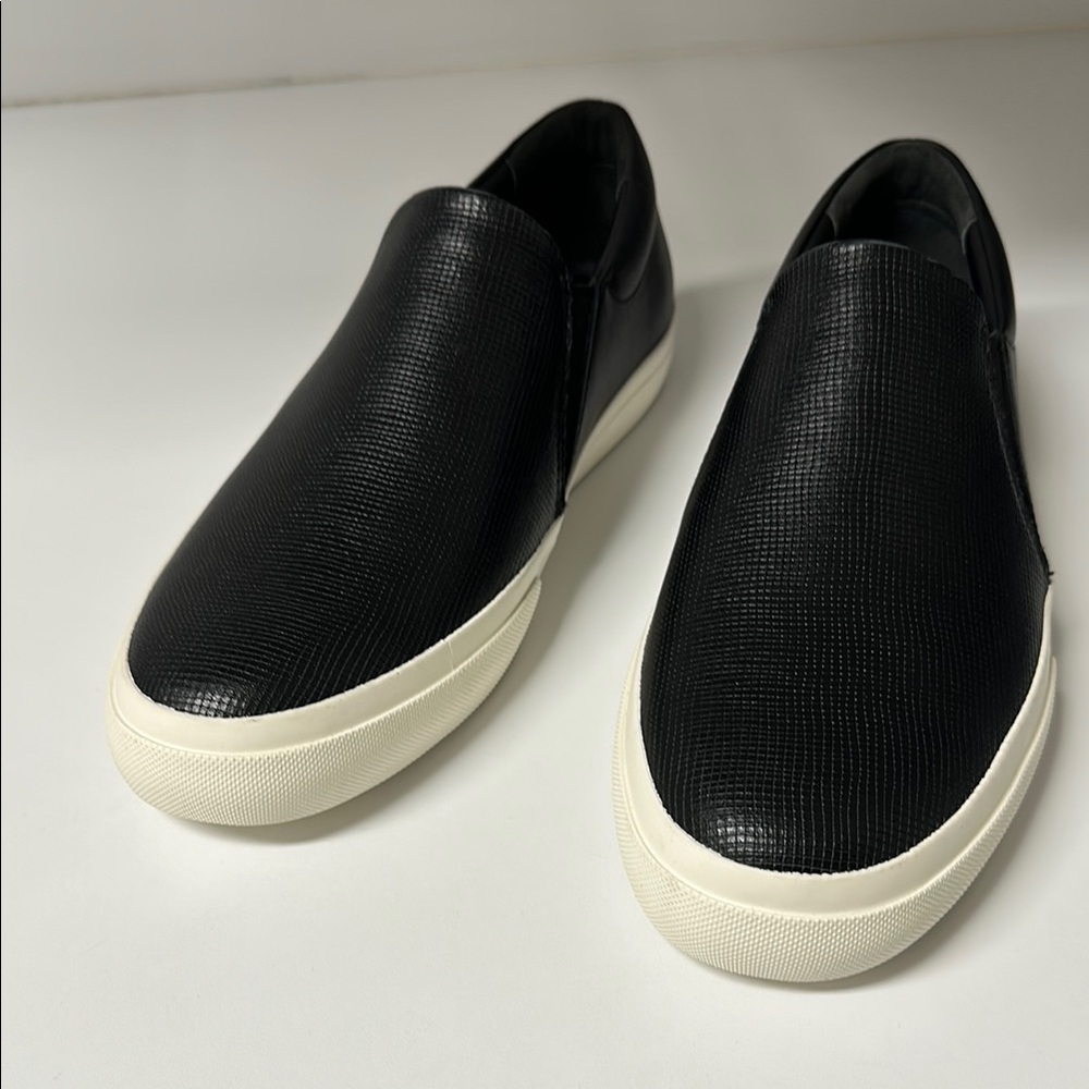 Vince Black and White Loafers Slip-On Shoes